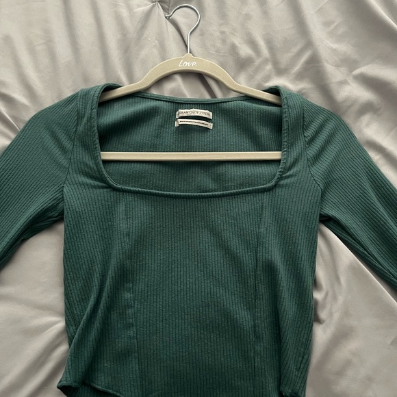 Urban Outfitters Teal Square Neck Cropped Top - Picture 2 of 3